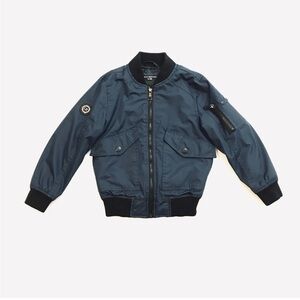 Kids Navy Blue Bomber Jacket